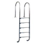 ESCALERA 5 PELDAÑOS ACERO INOXIDABLE MURO ESTRECHO 304