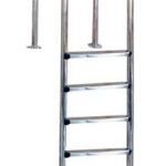 ESCALERA 5 PELDAÑOS ACERO INOXIDABLE MURO ESTRECHO 304