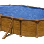 PISCINA MAURITIUS KITPROV508WO – PISCINA OVALADA DE ACERO CON DECORACIÓN MADERA