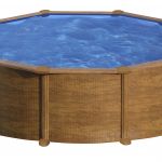 PISCINA MAURITIUS KITPR458WO – PISCINA REDONDA DE ACERO CON DECORACIÓN MADERA