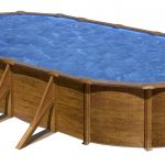 PISCINA PACIFIC KIT730W – PISCINA OVALADA DE ACERO CON DECORACIÓN MADERA
