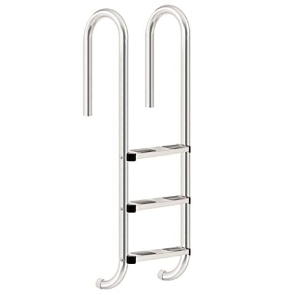 ESCALERA 3 PELDAÑOS ACERO INOXIDABLE MURO ESTRECHO AISI 304