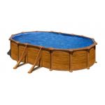 PISCINA SICILIA KITPROV503W – PISCINA OVALADA DE ACERO DECORACIÓN MADERA