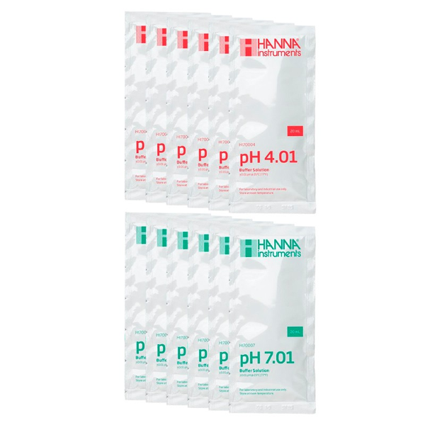 SOLUCIONES TAMPÓN PH 4 Y PH 7 (6 UN DE CADA UNA)