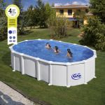 PISCINA HAITI KITPROV6188 – PISCINA OVALADA DE ACERO BLANCO CON VIGAS ENTERRADAS