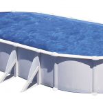 PISCINA ATLANTIS KITPROV918 – PISCINA OVALADA DE ACERO BLANCO CON POSTES LATERALES