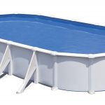 PISCINA ATLANTIS KITPROV738 – PISCINA OVALADA DE ACERO BLANCO CON POSTES LATERALES
