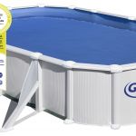 PISCINA ATLANTIS KITPROV738 – PISCINA OVALADA DE ACERO BLANCO CON POSTES LATERALES