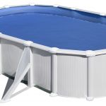 PISCINA ATLANTIS KITPROV508 – PISCINA OVALADA DE ACERO BLANCO CON POSTES LATERALES