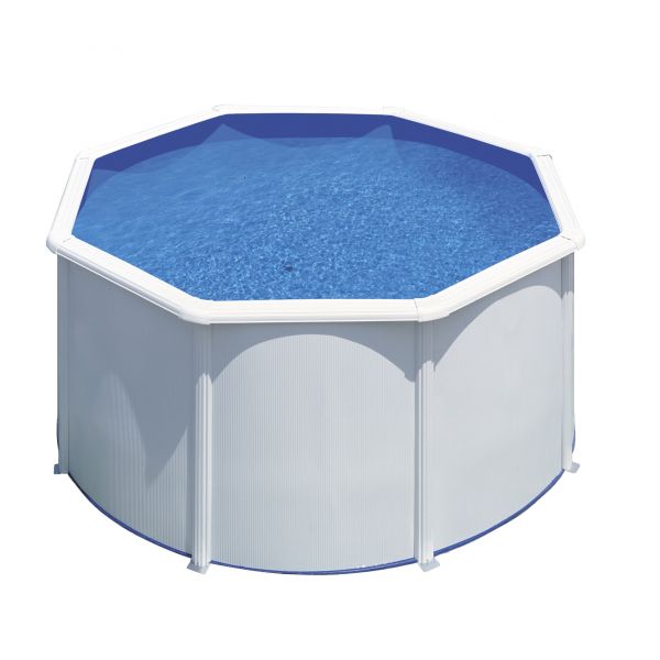 PISCINA FIDJI KIT240ECO – PISCINA REDONDA DE ACERO BLANCO Ø240 CM