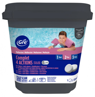 CLORO 4 ACCIONES SIN SULFATO DE COBRE 5 KG ESPECIAL LINER Y POLIÉSTER – 76012NB