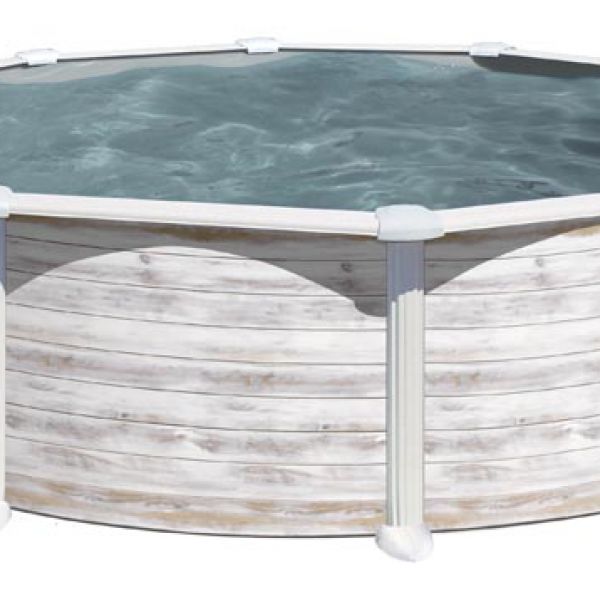 PISCINA GROENLANDIA KITPR358N – PISCINA REDONDA DE ACERO DECORACIÓN NÓRDICA
