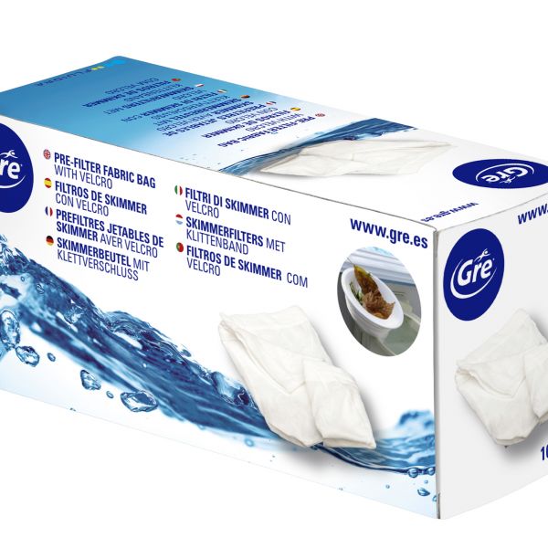 FILTROS DE SKIMMER CON VELCRO 10 UDS GRE - FSK10