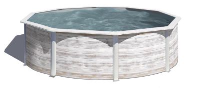 PISCINA FINLANDIA KIT300N – PISCINA REDONDA DE ACERO DECORACIÓN NÓRDICA