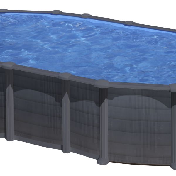 PISCINA CAPRI 7388 – PISCINA OVALADA DE ACERO ACABADO GRAFITO – KITPROV7388GF